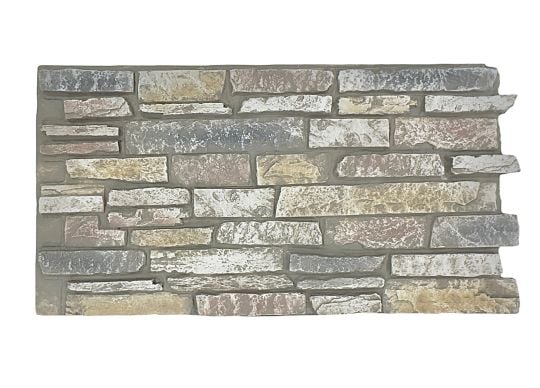 Cream Frost Faux Appalachian Stone Wall Panels with Interlocking Design