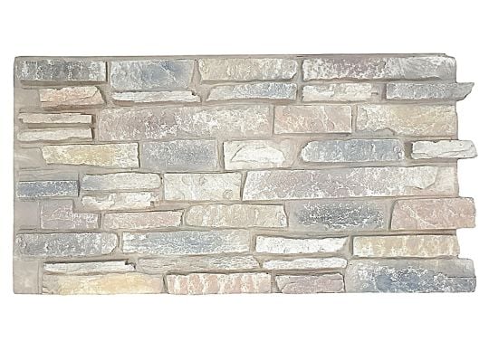 Rose Frost Faux Appalachian Stone Wall Panels with Interlocking Design