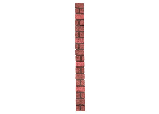 Leadger Red Color Lincoln Brick Ledger - Dark Red with Dark Grout