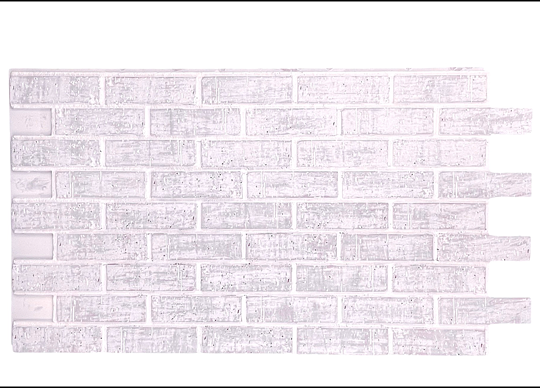 Whitewash Faux Modern Brick Interlocking Wall Panels