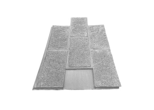 Split Face Block- Interlock - Silver Gray