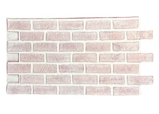 Whitewash Faux Antique Brick Interlocking Wall Panel