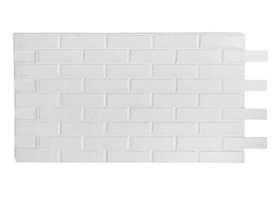 White Faux Smooth Brick Interlocking Wall Panels