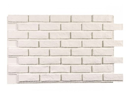 White Faux Tumbled Brick Interlocking Wall Panels