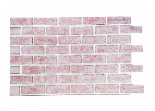 Whitewash Faux Tumbled Brick Wall Panel