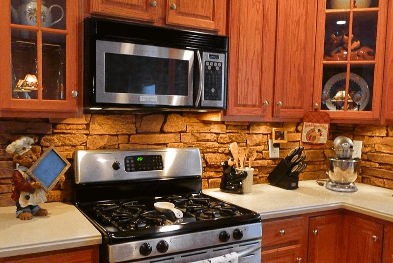 kitchen faux stone