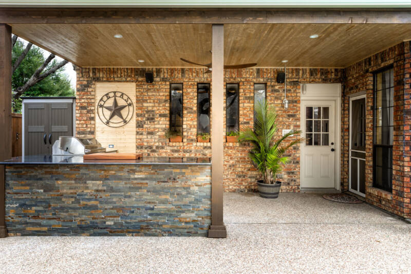 stone veneer outdoor patio