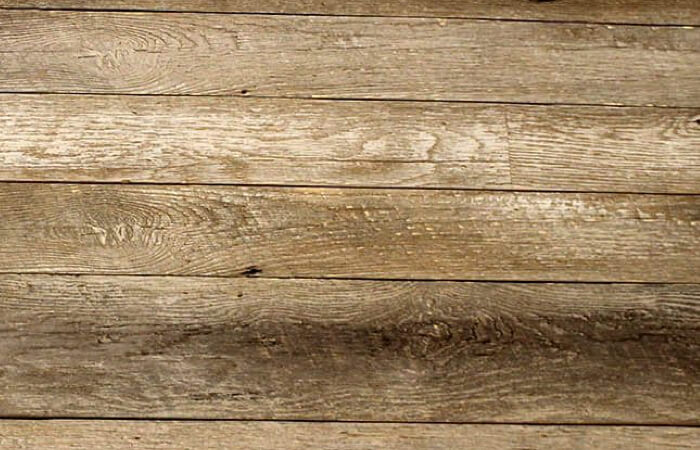 Natural wood shiplap paneling.