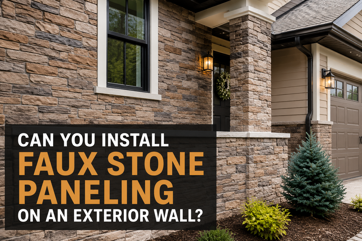 can you install faux stone paneling on an exterior wall
